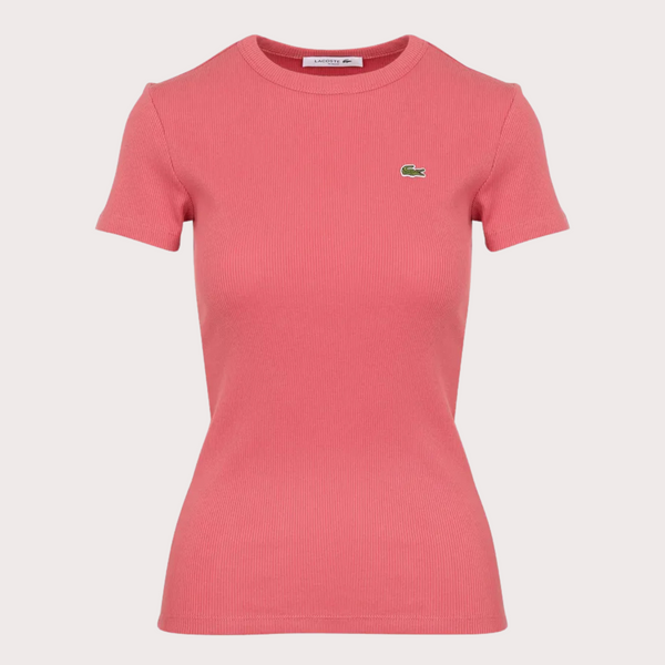 Lacoste - Camiseta Básica Con Logo Slim Rosa