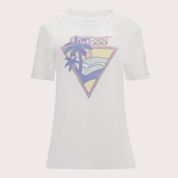 Guess - Camiseta Con Logo Triangular De Palmera