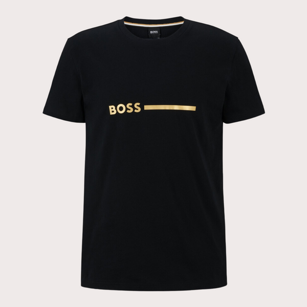 BOSS - Camiseta Regular Fit Con Protección UV Negro