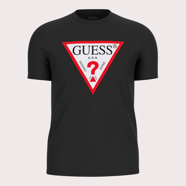 Guess - Camiseta Triángulo Grande Negro