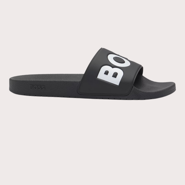 BOSS - Chanclas Con Detalle Logo Grande Negro