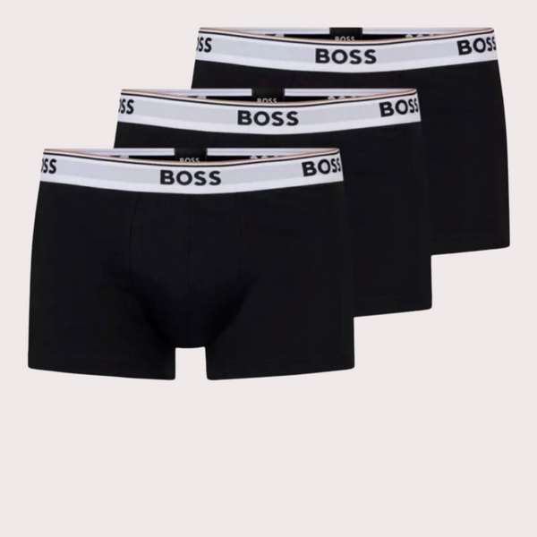 BOSS - Pack 3 Calzoncillos Negro y Cintura Blanca