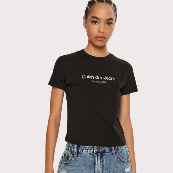 Calvin Klein - Camiseta Algodón Negro