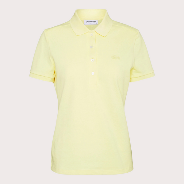 Lacoste - Polo De Piqué Elástico Mujer Amarillo