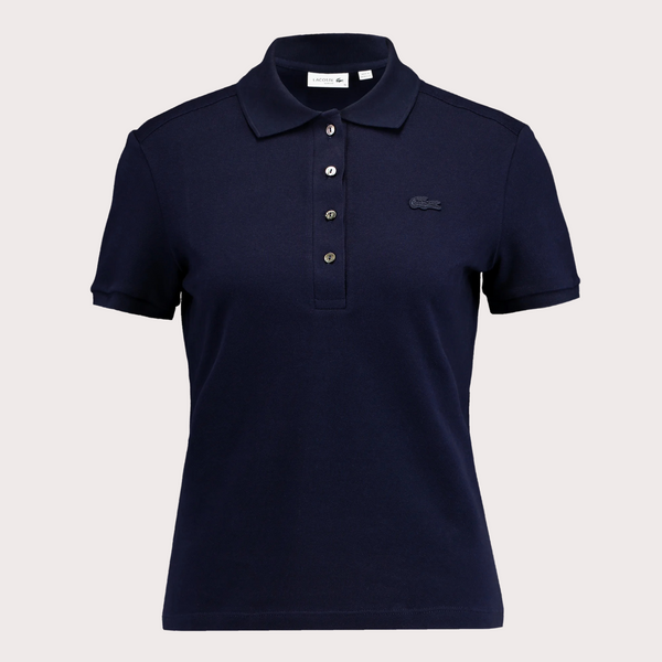 Lacoste - Polo De Piqué Elástico Mujer Azul Marino