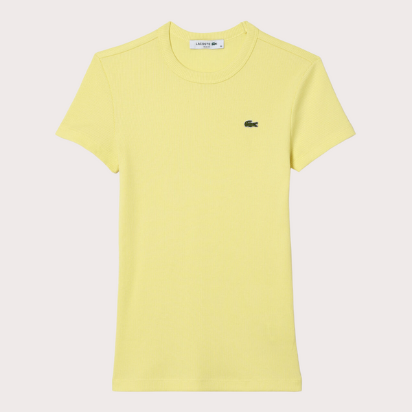 Lacoste - Camiseta Básica Con Logo Slim Amarillo