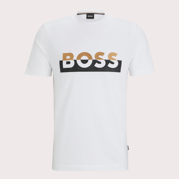 BOSS - Camiseta Tiburt Con Logo Blanco