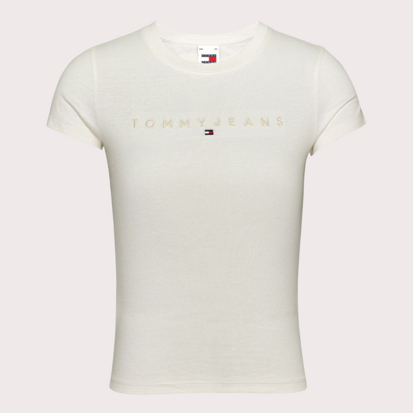 Tommy Jeans - Camiseta Slim Tonal Blaco