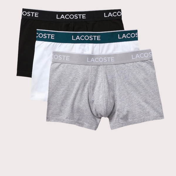 Lacoste - Pack De 3 Calzoncillos Boxer De Hombre De Estilo Casual