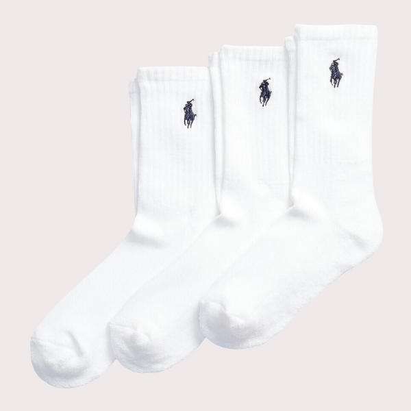 Polo Ralph Lauren Pack De Tres Calcetines Blancos Con Logo