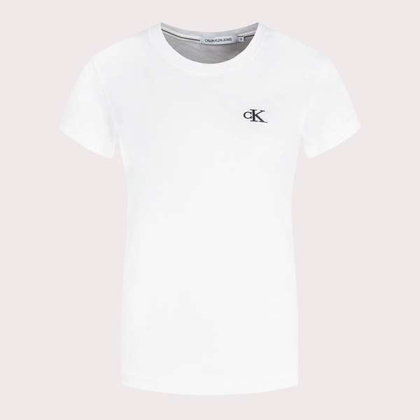 Calvin Klein - Camiseta Básica Con Logo Y Corte Slim Blanco